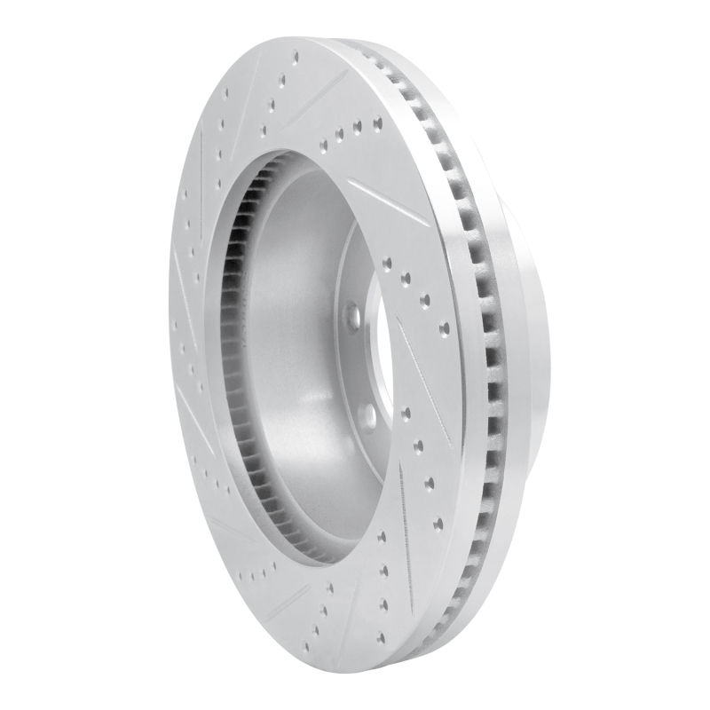 Ford F-450 Super Duty Brake Rotor (1) - Front Right - R1 Concepts - Drilled & Slotted - Silver - `05-`12